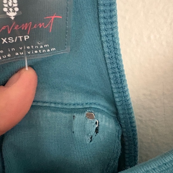 FPM by Free People Hotshot Onesie Blue Teal Jumpsuit Women’s XS NWOT *flaw - Picture 4 of 7